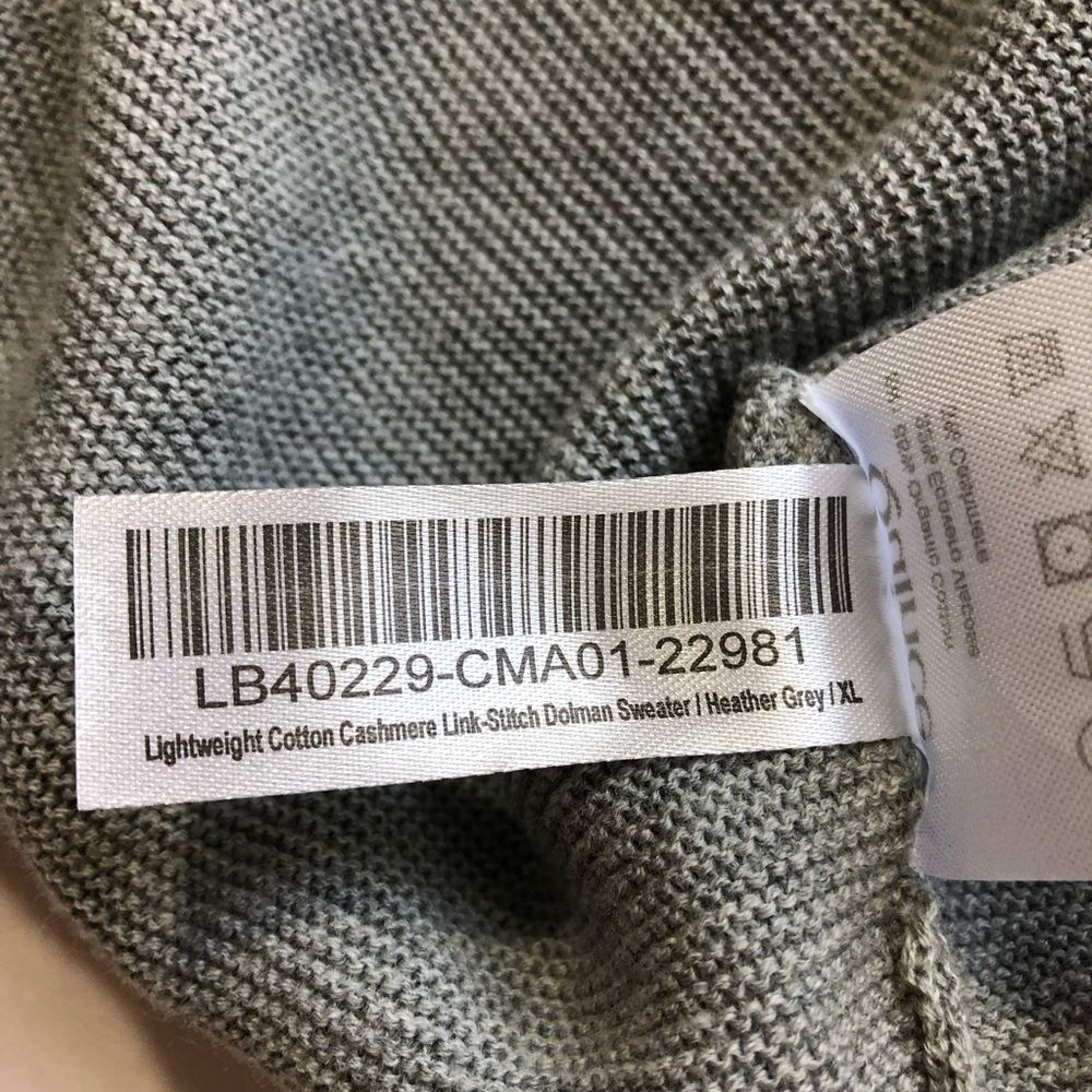 Quince lightweight cotton cashmere link stitch dolman sweater Heather grey XL - Picture 6 of 11